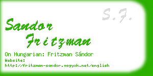 sandor fritzman business card